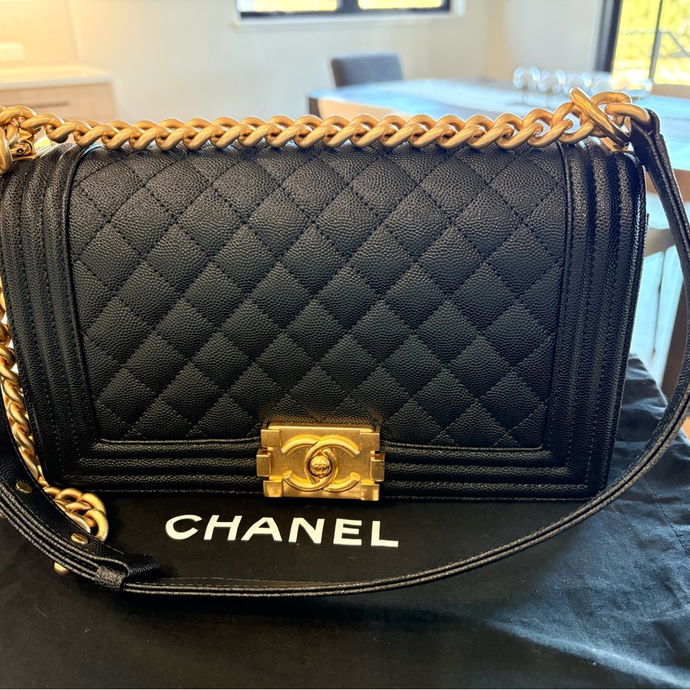 Chanel Black Quilted Crossbody with Gold Hardware